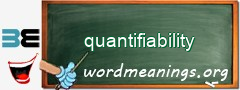 WordMeaning blackboard for quantifiability